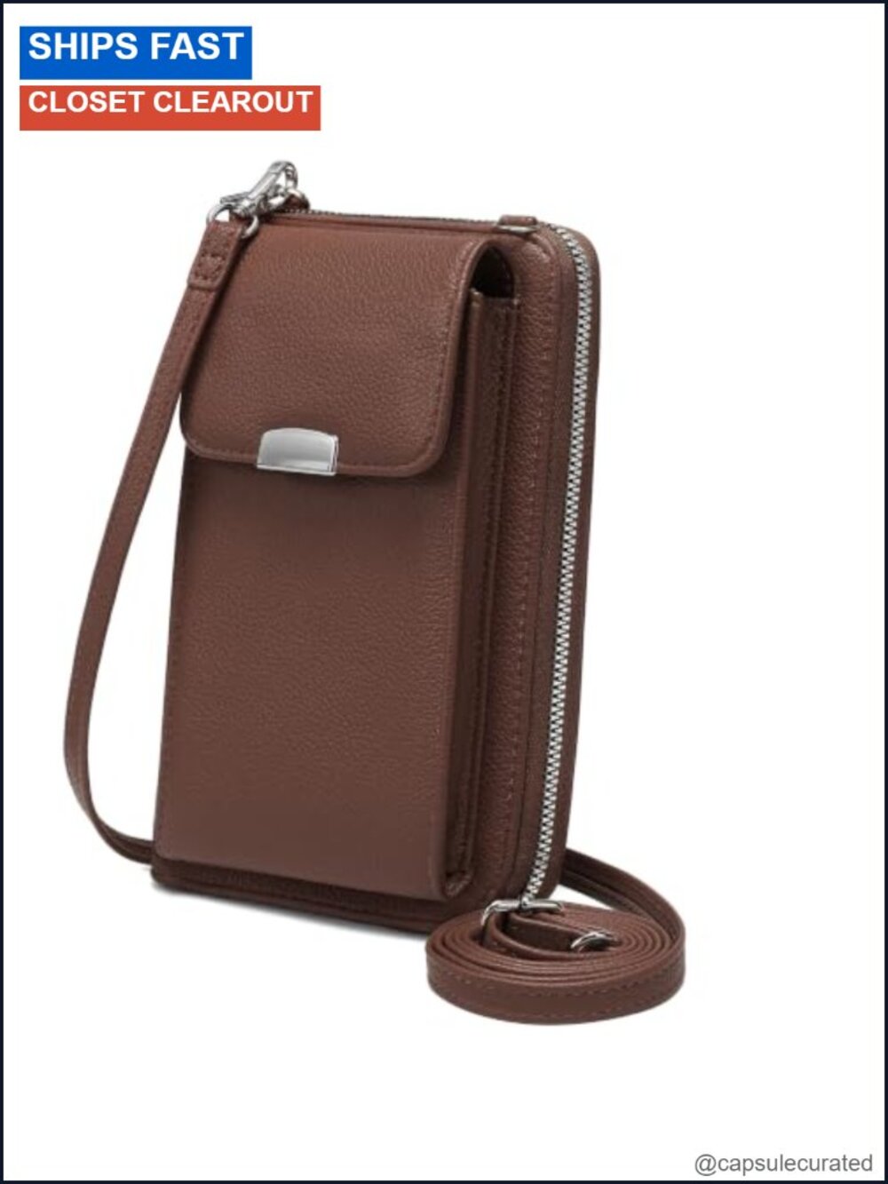 Faux Leather RFID Small Crossbody Purse Wallet with Card Slots